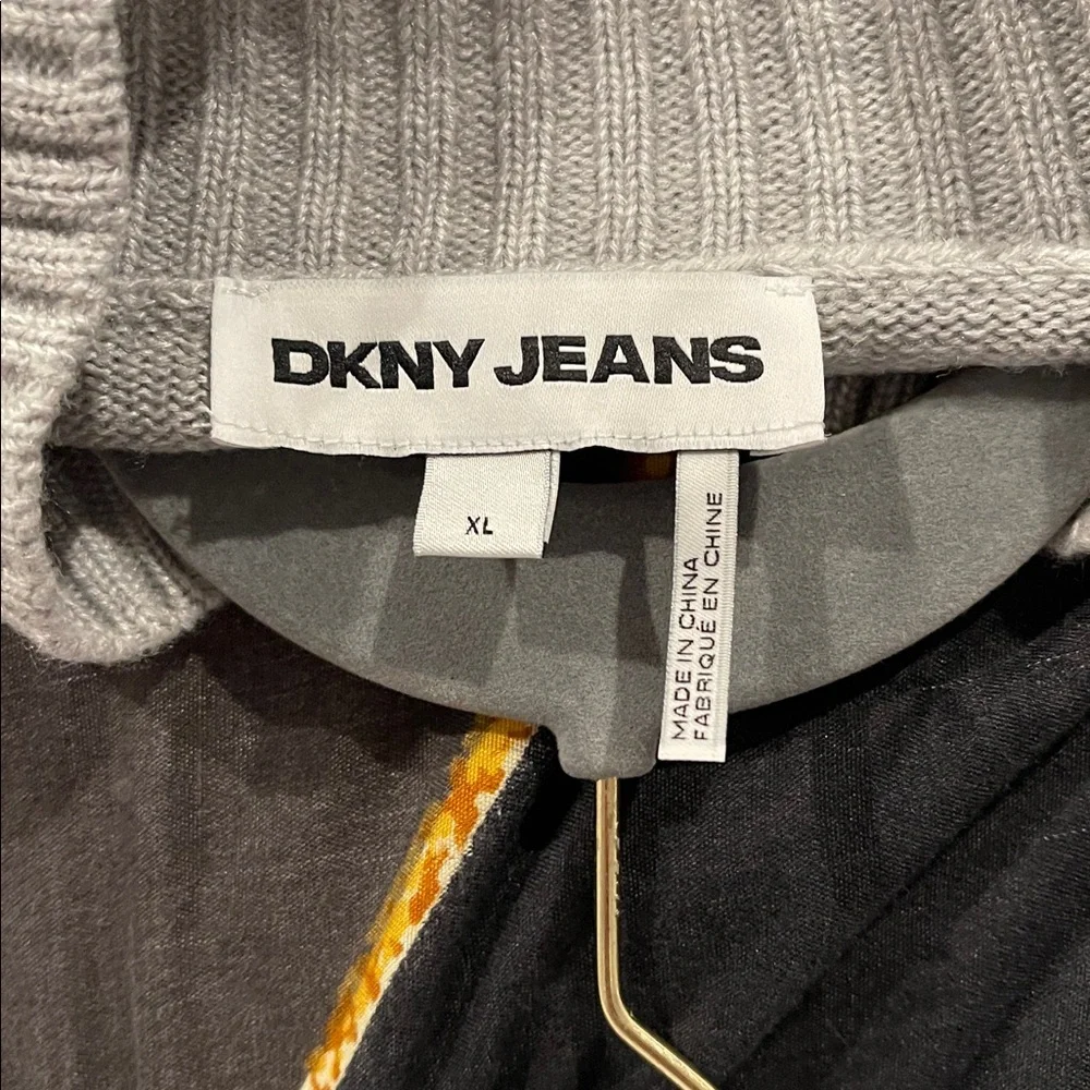 DKNY Gray Sweater with Yellow Accents - Picture 4 of 5
